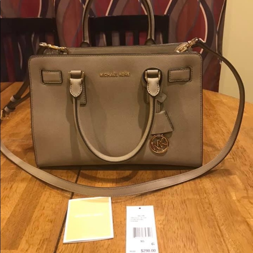 Michael Kors Dillon Leather Satchel -Dune Color